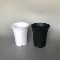 Pot Tanaman Plastik Bulat Kecil Putih Hitam 6.5*7.5cm, Pot Jaring untuk Kaktus Sukulen, Cocok untuk Balkon