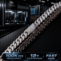 Collier à maillons cubains en zircone cubique sertie de pierres, longueur personnalisée, bijoux hip-hop, vente en gros, prix direct usine, faible MOQ
