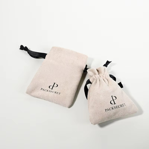 Wholesale Custom Printed Small Suede Drawstring Pouch Personalized Velvet Jewelry <b>Container</b> with Logo for Watch <b>Perfume</b> Gift - Product Image 5