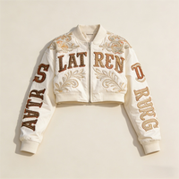 Veste de baseball personnalisée pour femme, en cuir véritable, avec patch brodé, veste de moto, veste de course