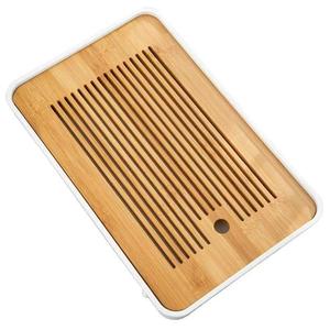 Chinese-style bamboo <b>tea</b> <b>tray</b>, water storage <b>tray</b>, dry brewing <b>tray</b>, rectangular draining <b>tray</b> made of Kung Fu bamboo, New - Product Image 3