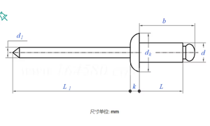Rivets aveugles DIN7337 standard 3/16 5/32 à tête plate en aluminium et acier, vis à tête large pour fixations - Product Image 2