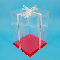 Nouvelle boîte d'expédition carrée haute et transparente en plastique pour gâteaux lourds à 3/4 étages, idéale pour la pâtisserie