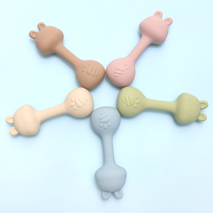 Thiết Kế Mới Phim Hoạt Hình Động Vật Thỏ Phong Cách Silicone Bé Rattle Đồ Chơi Bpa-Miễn Phí Cảm Giác Teether Đồ Chơi - Product Image 2