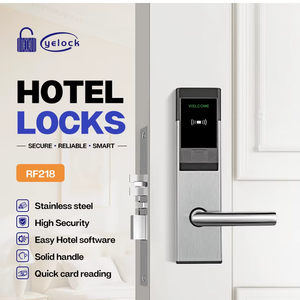 Serrure de porte d'hôtel en acier inoxydable poli avec clavier à carte intelligente et clé mécanique pour système de contrôle d'accès - Product Image 1