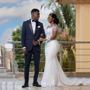 Mermaid Wedding Dress White Off The Shoulder Sweetheart Neckline With Train For African Bride Reception And Departure - Product Image 3