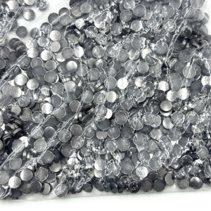 Piedras de Estrás Sueltas de Aleación Color Gris Metálico de 8 mm, Ecológicas, con 8 Facetas, Parte Posterior Plana, de Altura Media, para Fijación en Caliente, Accesorios para Prendas, Zeta Phi <span class=keywords><strong>Beta</strong></span> - Product Image 1
