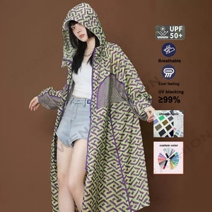 เสื้อแจ็คเก็ตกันแดดสำหรับผู้หญิง ผ้าโพลีเอสเตอร์ 100% รุ่นคัสตอม สำหรับฤดูร้อน ใส่กลางแจ้ง ป้องกันรังสียูวี แห้งเร็ว พิมพ์ลาย DGT โปร่งใส UPF50+ ไซส์ใหญ่ - Product Image 5