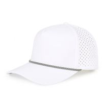 Logotipo personalizado Hombres Mujeres 5 Panel Ligeramente Curvo Ala Cuerda Golf Sombreros Deportes impermeables Gorras de béisbol bordadas