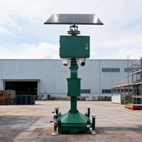 Torre de CCTV Móvil con Energía Solar Fuera de la Red, Mástil de Elevación Manual de 4 m, Torre de Monitoreo Remoto para Obras de Construcción