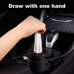 Boîte à mouchoirs cylindrique, <span class=keywords><strong>porte</strong></span>-mouchoirs rond, <span class=keywords><strong>porte</strong></span>-mouchoirs de <span class=keywords><strong>voiture</strong></span> - Product Image 6