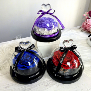 Regalos Más Populares: Rosa <span class=keywords><strong>Eterna</strong></span> La Bella y la Bestia, Flor Preservada en Cúpula de Cristal con Forma de Corazón - Product Image 4