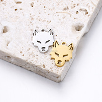 Pendentif Tête de Loup Gravée en Acier Inoxydable, Breloques Collier Loup Alpha pour Bricolage, Force Animale, Loyauté, Bijoux Homme, Cadeau