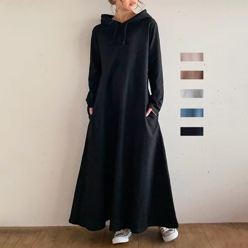 chinese dress ladies Real Style One-Piece Dress for Women Autumn Winter Long Sleeve Thin V- main image 1