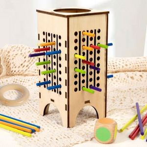 โต๊ะเด็ก มอนเตสซอรี่ เกมกระดานไม้ แท่งไม้หลากสี เกมลูกเต๋า - Product Image 2