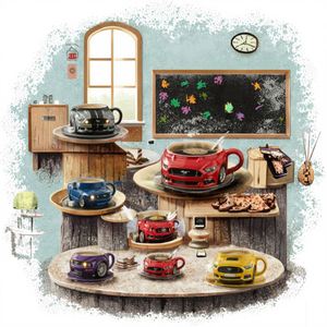 Handmade Synthetic Resin American Style Alphabet Pattern Round Christmas Coffee Mug - Product Image 3
