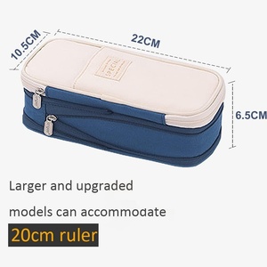 Estuche de Lápices de Lona Retráctil de Gran Capacidad con Doble Cremallera, Diseño Macaron, para la Escuela, Oficinas y Almacenamiento de Papelería - Product Image 4