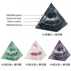 Ornamen piramida Resin kecubung alami Chip kristal organik kerajinan penyembuhan alami piramida Resin dekoratif kerikil - Product Image 3