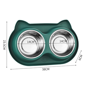 Stainless Steel Double Bowl - <b>Large</b> Slow Feeder Anti-Slip Wholesale - Product Image 2