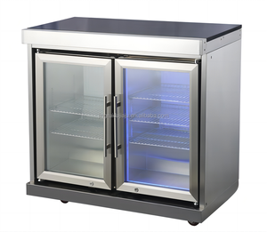 Cuisine extérieure, îlot de barbecue avec <span class=keywords><strong>four</strong></span> à pizza, évier, réfrigérateur, portes - Modulaire, acier inoxydable 304, armoires modernes - Product Image 6