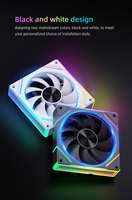 Ventilateur de boîtier PC SNOWMAN EK120-ARGB-WH 120mm blanc ARGB, roulement hydraulique PWM, synchronisation en chaîne 5V 3 broches, vente en gros