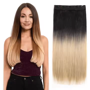 Extensiones de <span class=keywords><strong>Cabello</strong></span> con Clip, Color Rubio <span class=keywords><strong>Miel</strong></span> <span class=keywords><strong>Oscuro</strong></span> Degradado, <span class=keywords><strong>Cabello</strong></span> Europeo Liso de 100g, 8-24 Pulgadas, Puntas Gruesas y Abundantes, Venta al Por Mayor de Fábrica - Product Image 6
