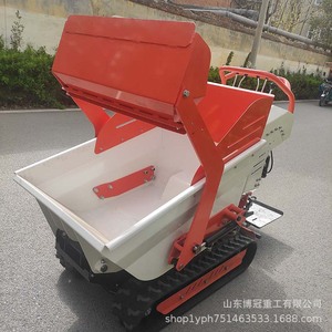 Mini-dumper sur chenilles, capacité de charge 500 kg, chargement hydraulique automatique, pour chantier de construction - Product Image 4