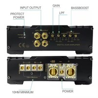 Monoblok 1 kanal amplifikatör D sınıfı araba amplifikatör ses araba Amp alüminyum konut Mono ses amplifikatörü