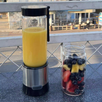 Nieuwe patroon hoge kwaliteit USB oplaadbare mini draagbare fruitpersfles voor sport, outdoor, reizen, elektrische sapcentrifuge
