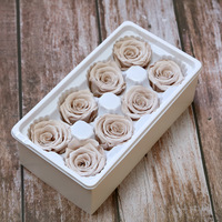 Roses éternelles préservées de 4-5 cm, têtes de fleurs au toucher réel, bourgeons de roses artificielles préservées