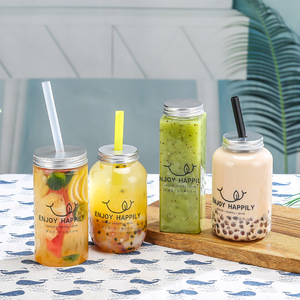 <span class=keywords><strong>Botellas</strong></span> de plástico <span class=keywords><strong>con</strong></span> forma bonita para embalaje de zumo, leche, té, <span class=keywords><strong>con</strong></span> tapa, 300ml, 350ml, 400ml, 500ml - Product Image 3