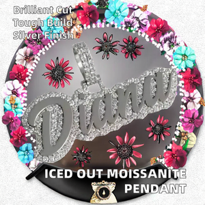 Collar de Hip Hop con Incrustaciones de Moissanita VVS, Chapado en Plata de Ley, con Certificado GRA, Colgante con Nombre, Precio al por Mayor - Product Image 2