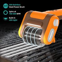 Nettoyeur de barbecue électrique rechargeable avec lumière LED pour barbecue extérieur