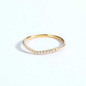 Délicat grappe bandes <span class=keywords><strong>copine</strong></span> cadeau fiançailles bagues 3A zircon blanc 14k bague en or - Product Image 3