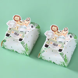 Caja de Dulces de Papel con Diseño de Animales de la Selva, 12 Unidades, para Bodas, Fiestas de Safari, Cumpleaños, Baby Shower, Caja de Regalo para Chocolates y Galletas - Product Image 4