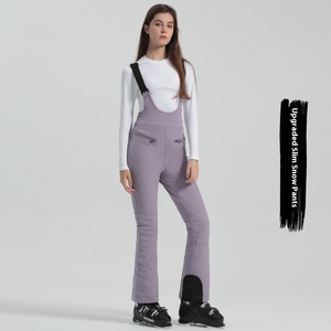 <span class=keywords><strong>Pantalon</strong></span> de <span class=keywords><strong>ski</strong></span> double couche pour femme, taille XL, <span class=keywords><strong>noir</strong></span>, nouveau style, coupe ajustée élastique, coupe-vent, imperméable, chaud, pour l'extérieur, fermeture éclair - Product Image 2