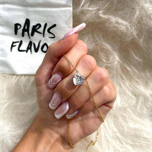 Collar con colgante de circón blanco en forma de corazón Simple, regalos novedosos con tarjeta de mensaje personalizada y caja de regalo - Product Image 4