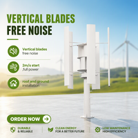 Éoliennes verticales compactes CE à faible bruit pour toiture et sol, 10KW, 5KW, 3KW, 2KW, 20KW, 30KW, Système d'énergie éolienne hybride avec système solaire