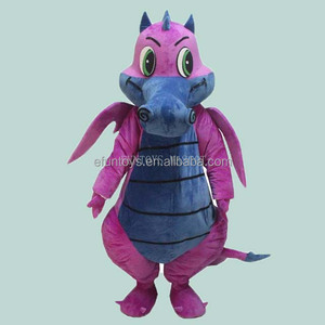 Efun MOQ 1 buah kostum maskot Cosplay naga terbang ungu kustom profesional kostum maskot kartun dinosaurus untuk dijual - Product Image 1
