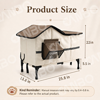 CanboPet Nid chauffant imperméable pour chat, abri pliable pour animaux de compagnie, lit surélevé pour chat
