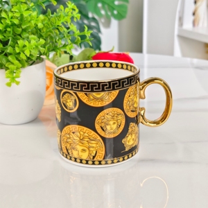 แก้วกาแฟลายเสือดาวสีน้ำเงินสไตล์เรโทรสุดหรู ปากแก้วเฉียง ดีไซน์สวยงาม ทำจากเซรามิกเนื้อละเอียด เหมาะสำหรับใช้ในบ้านหรือสำนักงาน หรือเป็นของขวัญ - Product Image 5