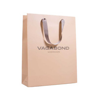Bolsa de Papel Reciclable Rosa Intenso Personalizada con Asa de Cinta e Impresión Offset para Promoción en Supermercados