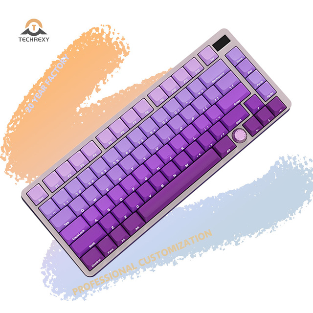 TechRexy Customizable DIY Sublimation PBT Gradient Keycaps 61/68/75/87/98/135 3D Printed OEM Services for Processing