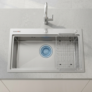 Commercial Grade Stainless Steel Single Bowl <b>Kitchen</b> <b>Sink</b> Thick Panel Durable Scratch Proof Anti Noise Deep <b>Sink</b> - Product Image 1