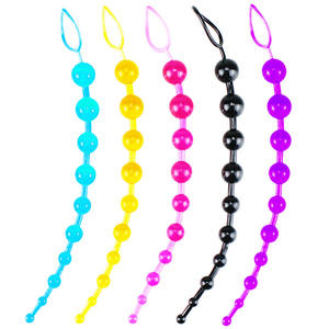 Günstige Großhandel Transparente Bunte PVC 10 Perlen Bälle Lange <span class=keywords><strong>Anal</strong></span> Perlen Spielzeug Butt Plug Schwanz Für Männer Frauen Sex - Product Image 1
