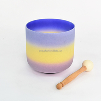 Ensemble de bols chantants en cristal OEM en gros, 432 Hz, thérapie sonore des chakras, bol de guérison en quartz avec maillet pour la méditation