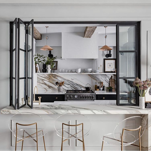 Fenêtre pliante en verre avec cadre en aluminium, fenêtre pliante verticale pour balcon, fenêtre résistante aux ouragans et aux chocs - Product Image 4