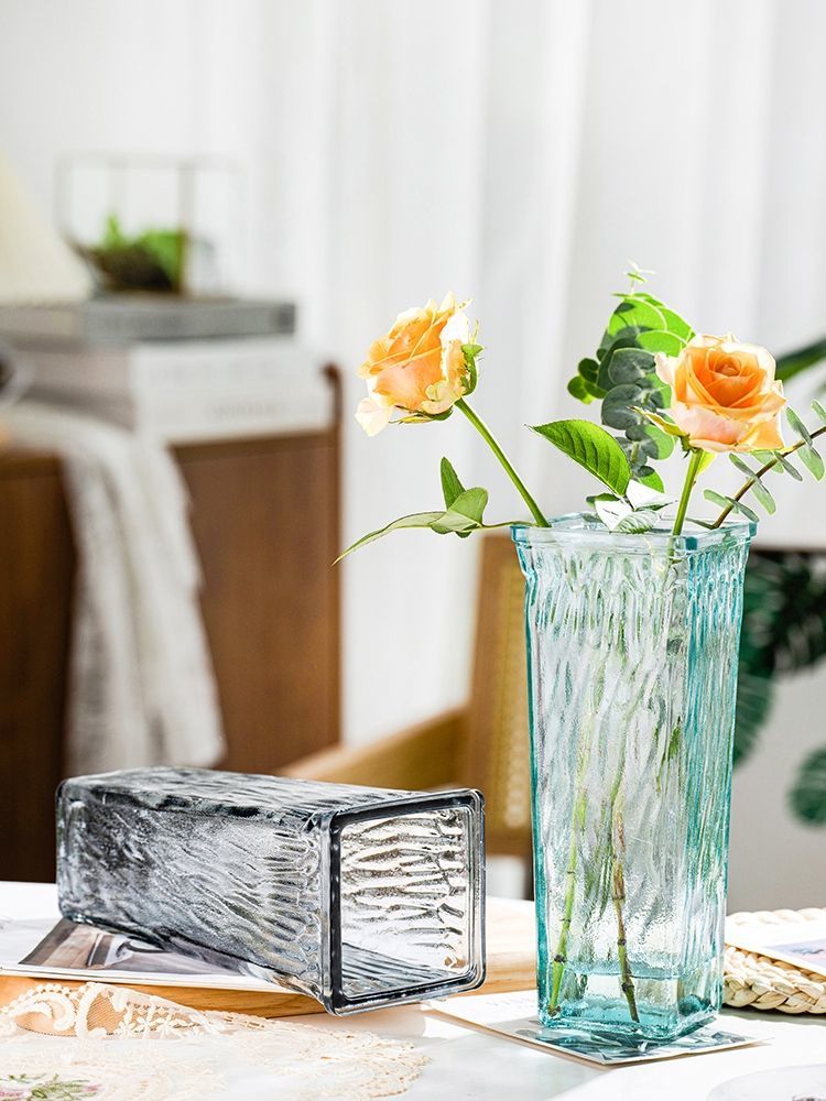 Factory Produced Wholesale Home Decor Glacier Glass Flower Vase