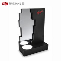 Support de bouteille LED TERMEIN en acrylique noir mat, présentoir à vin et spiritueux avec dos miroir