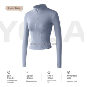 เสื้อแจ็คเก็ตโยคะแขนยาวแบบมีซิป ระบายอากาศ น้ำหนักเบา สำหรับออกกำลังกาย วิ่ง ฟิตเนส ผู้หญิง ไซส์ใหญ่ กันน้ำ ยืดได้สี่ทิศทาง - Product Image 6